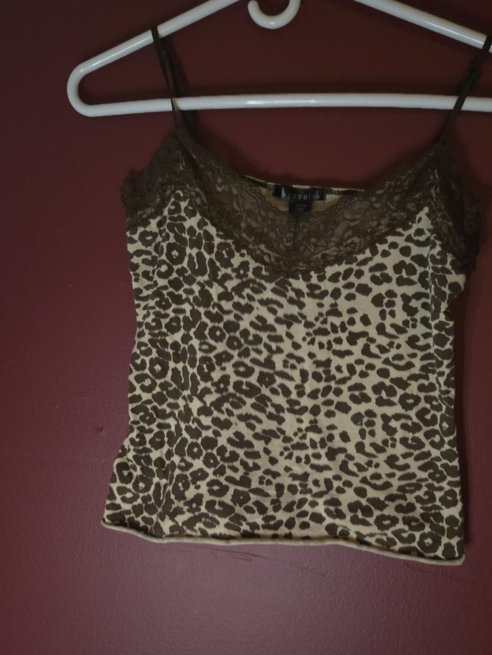 Bozzolo Brown Leopard Print Lace-Trim Cami